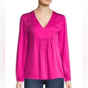 Trina Turk Fuchsia Pink Peasant Blouse S